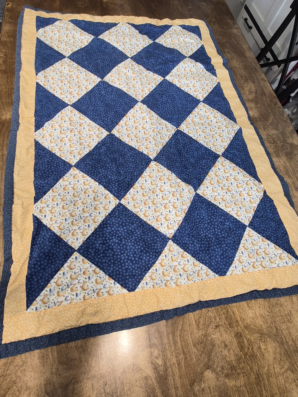 Handmade Cotton Ducks & Dots Patchwork Quilt